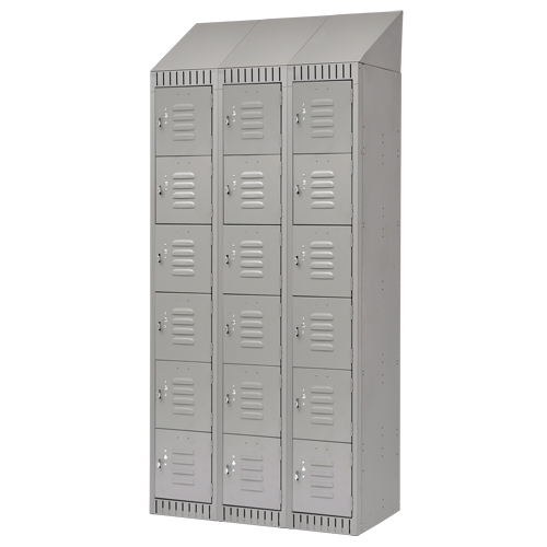 Lockers, 6 -tier, Bank of 3, 36" x 18" x 82", Steel, Grey, Knocked Down Advanced Consulting and Training Ltd.