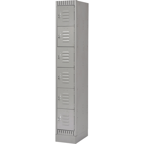 Lockers, 6 -tier, 12" x 18" x 76", Steel, Grey, Knocked Down Advanced Consulting and Training Ltd.