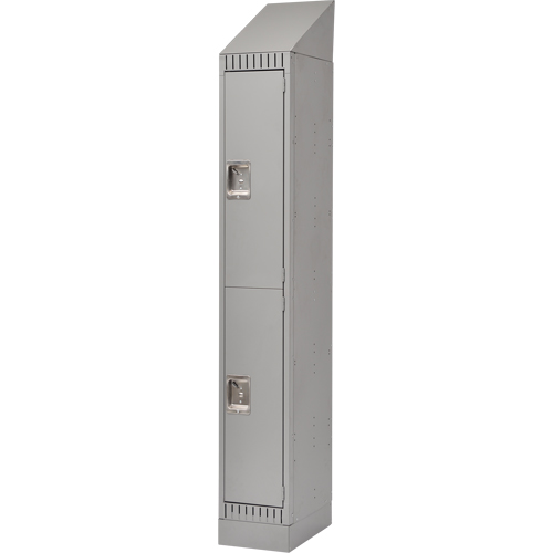Assembled Lockers, 2 -tier, 12" x 18" x 72", Steel, Grey, Rivet (Assembled) Advanced Consulting and Training Ltd.