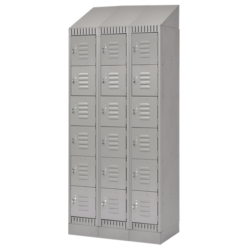 Lockers, 6 -tier, Bank of 3, 36" x 18" x 86", Steel, Grey, Knocked Down Advanced Consulting and Training Ltd.