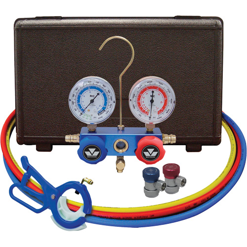 Automotive Manifold Gauge Set with Manual Couplers & 3-in-1 Side Mount Can Tap Valve Advanced Consulting and Training Ltd.
