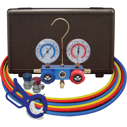 Dual Manifold Gauge Set with Manual Couplers & 3-in-1 Side Mount Can Tap Valve Advanced Consulting and Training Ltd.