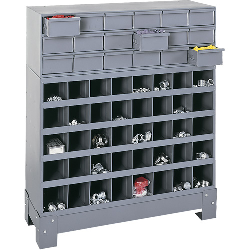 Unit&eacute; de stockage modulaire pour petites pi&egrave;ces, Acier, 18 tiroirs, 33-3/4" x 12-1/4" x 40-1/2", Gris Advanced Consulting and Training Ltd.