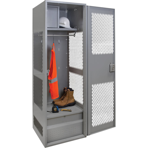 Gear Locker with Door, Steel, 24" W x 24" D x 72" H, Grey Advanced Consulting and Training Ltd.