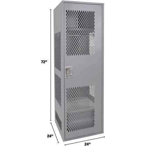 Gear Locker with Door, Steel, 24" W x 24" D x 72" H, Grey Advanced Consulting and Training Ltd.