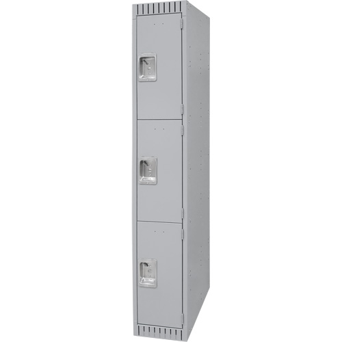 Lockers, 3 -tier, 12" x 18" x 72", Steel, Grey, Knocked Down Advanced Consulting and Training Ltd.