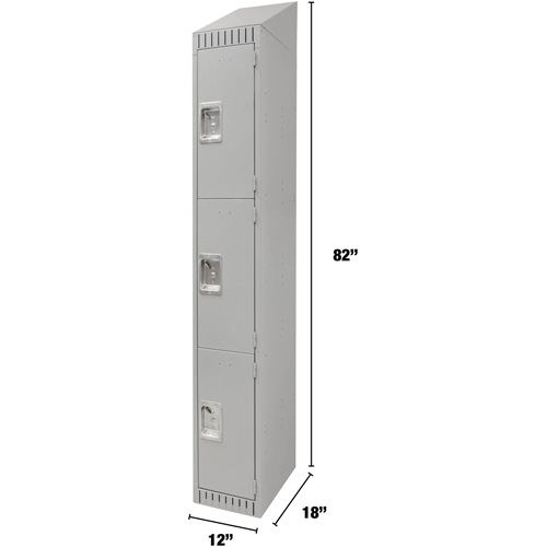 Lockers, 3 -tier, 12" x 18" x 82", Steel, Grey, Knocked Down Advanced Consulting and Training Ltd.