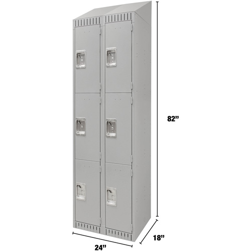 Casiers, 3 niveaux, Bloc de 2, 24" x 18" x 82", Acier, Gris, D&eacute;mont&eacute; Advanced Consulting and Training Ltd.