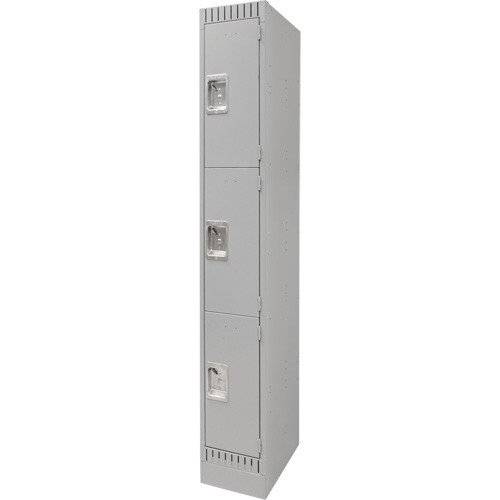 Lockers, 3 -tier, 12" x 18" x 76", Steel, Grey, Knocked Down Advanced Consulting and Training Ltd.