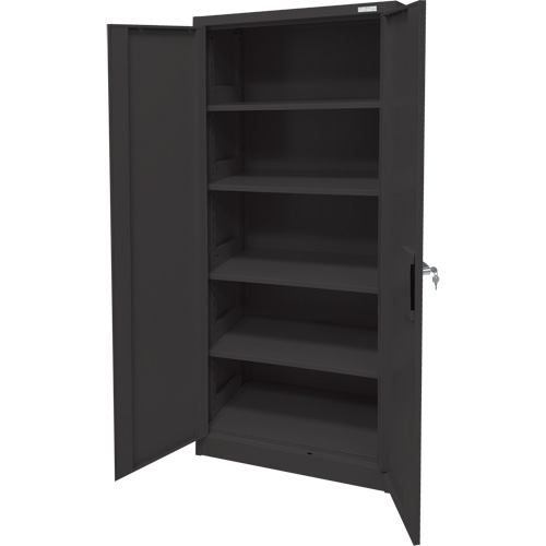 Armoire d'entreposage, Acier, 4 Tablettes, 66" h x 30" la x 15" P, Noir Advanced Consulting and Training Ltd.