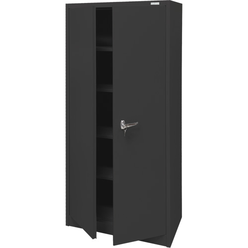 Armoire d'entreposage, Acier, 4 Tablettes, 66" h x 30" la x 15" P, Noir Advanced Consulting and Training Ltd.