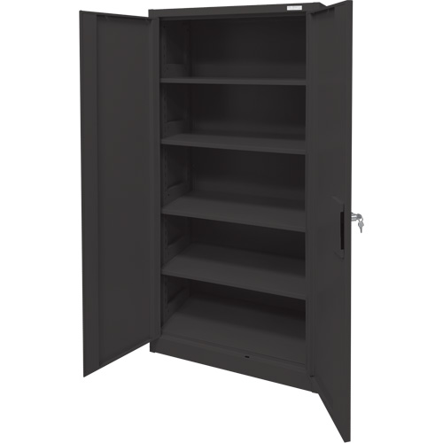 Armoire d'entreposage, Acier, 4 Tablettes, 78" h x 36" la x 24" P, Noir Advanced Consulting and Training Ltd.