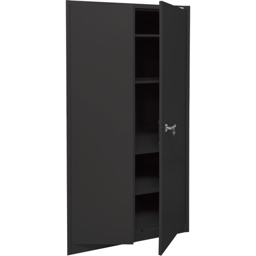 Armoire d'entreposage, Acier, 4 Tablettes, 78" h x 36" la x 24" P, Noir Advanced Consulting and Training Ltd.