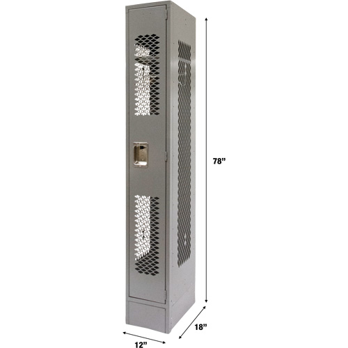 Vented Lockers, 12" x 18" x 78", Steel, Grey, Knocked Down, Perforated Advanced Consulting and Training Ltd.