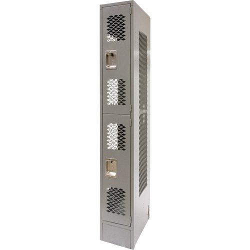 Vented Lockers, 2 -tier, 12" x 18" x 78", Steel, Grey, Knocked Down, Perforated Advanced Consulting and Training Ltd.