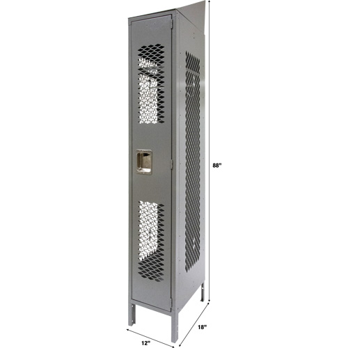Vented Lockers, 12" x 18" x 88", Steel, Grey, Knocked Down, Perforated Advanced Consulting and Training Ltd.
