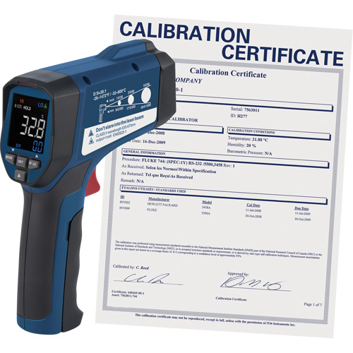 Thermom&egrave;tre &agrave; infrarouge professionnel avec certificat de calibration, -26 - 1472° F ( -32 - 800° C ), 30:1, &eacute;missivit&eacute; Ajustable Advanced Consulting and Training Ltd.