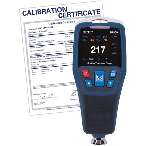 Jauge d'&eacute;paisseur de rev&ecirc;tement avec certification de calibration Advanced Consulting and Training Ltd.