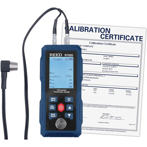 Thickness Gauge with Calibration Certificate, Digital Display, Ultrasound, 0.04" - 11.8" (1 mm - 300 mm) Range Advanced Consulting and Training Ltd.