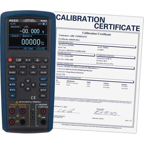 &eacute;talonneur de processus multifonctions avec certification de calibration, Sans enregistrement des donn&eacute;es, Portatif, 5 proc&eacute;d&eacute;s Advanced Consulting and Training Ltd.