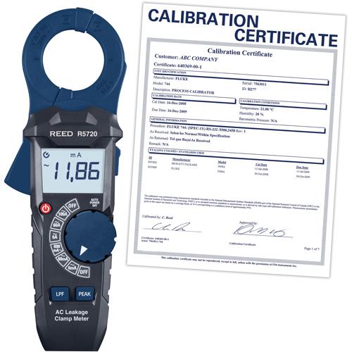 Pince amp&egrave;rem&eacute;trique pour fuite c.a avec certificat d'&eacute;talonnage Advanced Consulting and Training Ltd.
