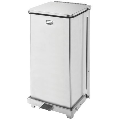 Corbeille &agrave; p&eacute;dale carr&eacute;e avec doublure Defenders, Acier inoxydable, Capacit&eacute; 6,5 gal. US Advanced Consulting and Training Ltd.