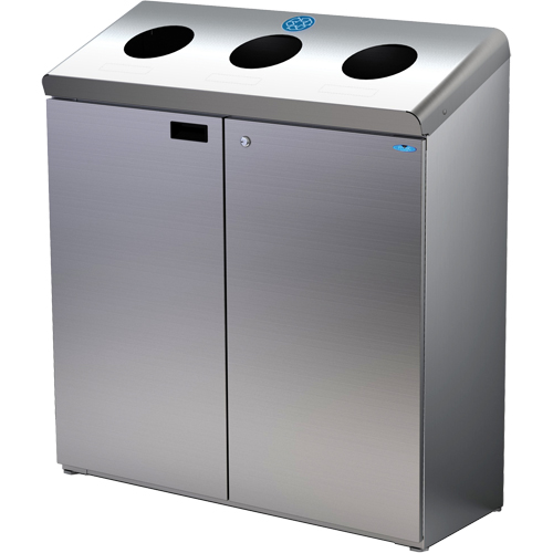 Floor Standing Recycling Station, Bulk, Stainless Steel, 42 gal. Advanced Consulting and Training Ltd.