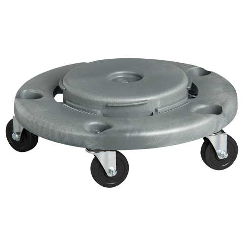 Socle roulant pour contenant &agrave; d&eacute;chets, Poly&eacute;thyl&egrave;ne, Gris, Convient aux contenants 24" dia. Advanced Consulting and Training Ltd.