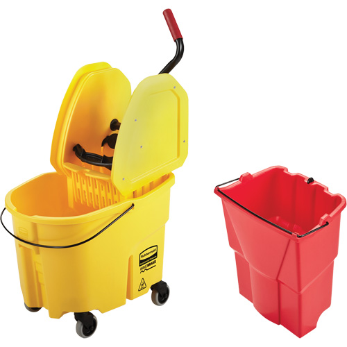 Ensemble de seau pour vadrouille et essoreuse WaveBrake, Pression vers le bas, 8,75 gal. US (35 pintes), Jaune Advanced Consulting and Training Ltd.