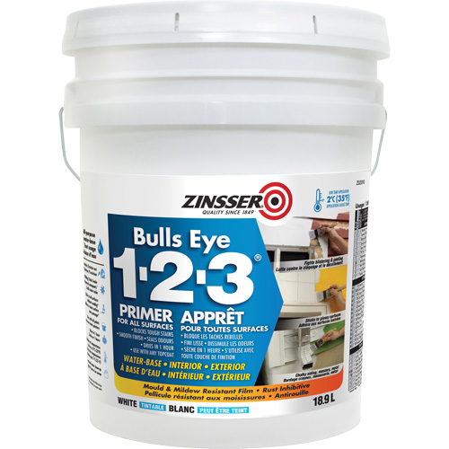 Appr&ecirc;t &agrave; base d'eau Bulls Eye 1-2-3, 18,9 L, Seau, Blanc Advanced Consulting and Training Ltd.