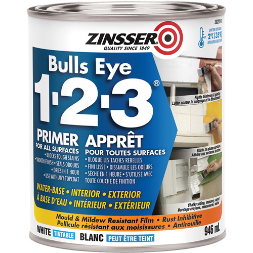 Appr&ecirc;t &agrave; base d'eau Bulls Eye 1-2-3, 946 ml, Canette, Blanc Advanced Consulting and Training Ltd.