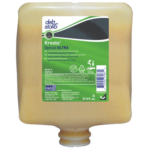 Recharge de nettoyant pour les mains Kresto Special Ultra, P&acirc;te, 2 L, Cartouche en plastique, Fraîcheur Advanced Consulting and Training Ltd.