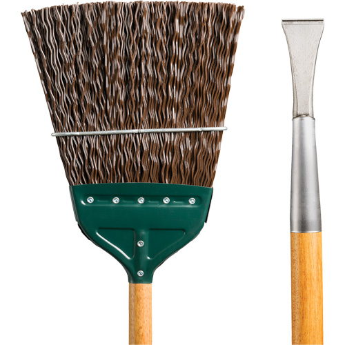 Track & Switch Broom with Heavy-Duty Forged Chisel, Wood Handle, Polypropylene Bristles, 55" L Advanced Consulting and Training Ltd.