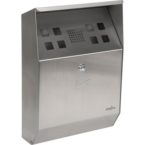 Cendrier, Montage mural, Acier inoxydable, Capacit&eacute; 1.6 Litres, Hauteur 13-4/5" Advanced Consulting and Training Ltd.