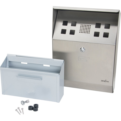 Cendrier, Montage mural, Acier inoxydable, Capacit&eacute; 1.6 Litres, Hauteur 13-4/5" Advanced Consulting and Training Ltd.