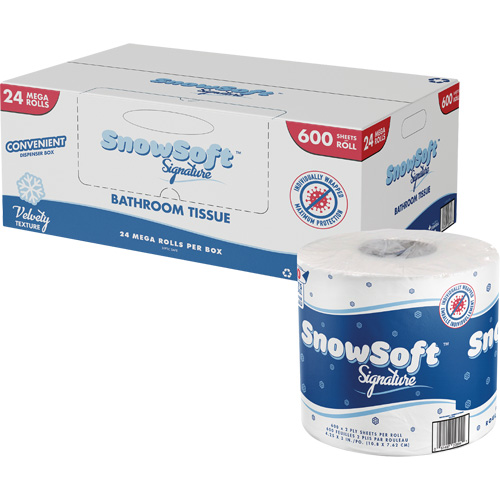 Papier hygi&eacute;nique de premi&egrave;re qualit&eacute; Snow Soft, 2 Pli, 600 Feuilles/Rouleu, Longueur 145', Blanc Advanced Consulting and Training Ltd.