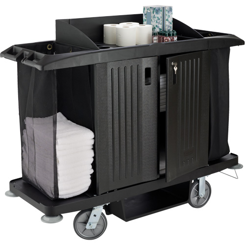 Chariot pleine grandeur pour l'entretien m&eacute;nager de bureau avec porte Advanced Consulting and Training Ltd.