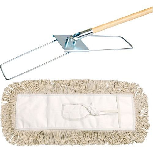 Break-Ezy Dust Mop System, Tie-On Style, Cotton, 36" L x 5" W Advanced Consulting and Training Ltd.