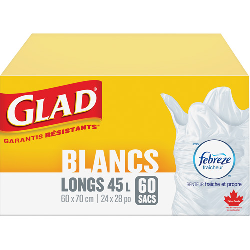 Tall 45L Febreze Garbage Bags, Regular, 24" W x 28" L, White Advanced Consulting and Training Ltd.