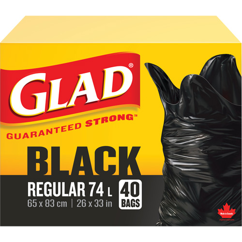 74L Garbage Bags, Regular, 26" W x 33" L, Black Advanced Consulting and Training Ltd.