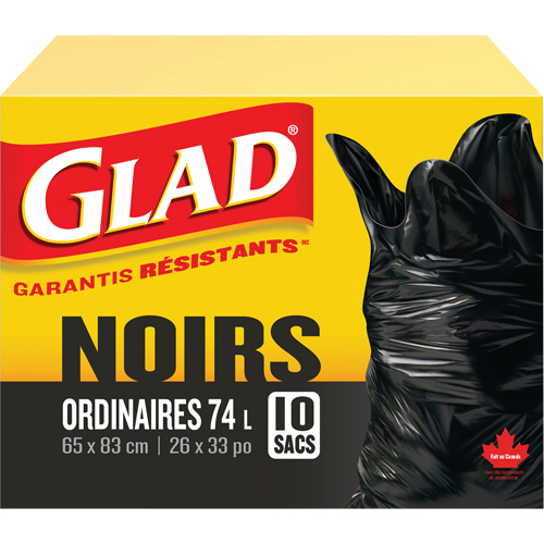 74L Garbage Bags, Regular, 26" W x 33" L, Black Advanced Consulting and Training Ltd.