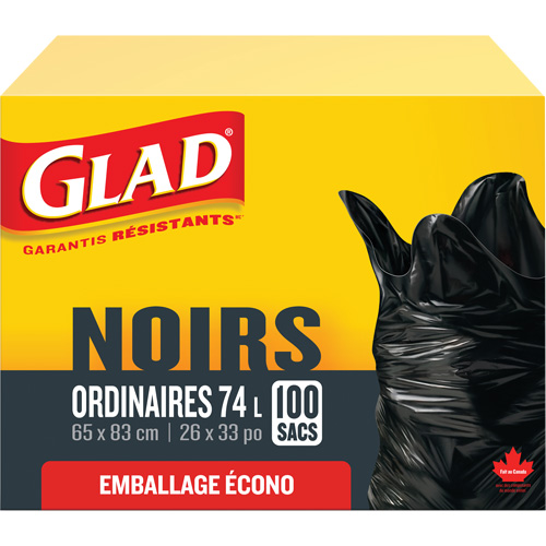 74L Garbage Bags, Regular, 26" W x 33" L, Black Advanced Consulting and Training Ltd.