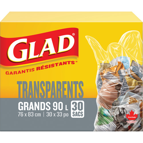 90L Garbage Bags, Regular, 30" W x 33" L, Clear Advanced Consulting and Training Ltd.