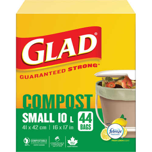 Small Compostable Bags, Regular, 17" L x 16" W, Brown, 10 L (3 Gal.) Capacity Advanced Consulting and Training Ltd.