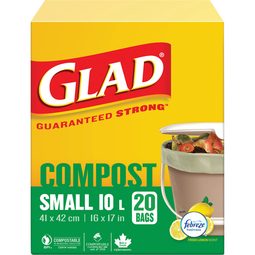 Small Compostable Bags, Regular, 17" L x 16" W, Brown, 10 L (3 Gal.) Capacity Advanced Consulting and Training Ltd.
