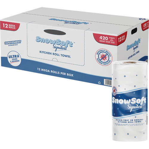 Rouleau dessuie-tout de cuisine Signature de Snow Soft, 2 Pli, 420 Feuilles/rouleau, 4,5" la, 11" lo Advanced Consulting and Training Ltd.
