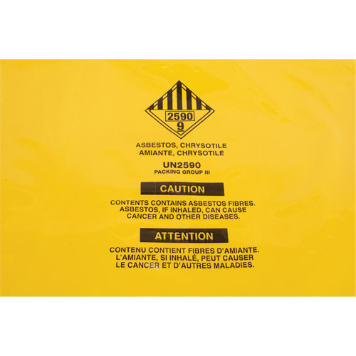 Hazardous Waste Liners, Asbestos, 40" L x 35" W, 3 mils Advanced Consulting and Training Ltd.