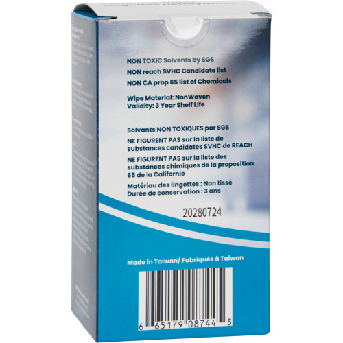 Lingettes nettoyantes emball&eacute;es individuellement, 12 lingettes, 8" x 9-1/2" Advanced Consulting and Training Ltd.