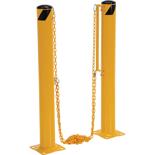 Syst&egrave;me de bornes de protection et chaînes pour quai, Acier, 42" h x 6-5/8" la, Jaune Advanced Consulting and Training Ltd.