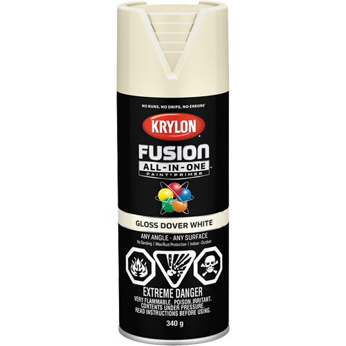 Peinture &agrave; pulv&eacute;riser tout en un Fusion, Blanc Dover, Brillant, 12 oz, Canette a&eacute;rosol Advanced Consulting and Training Ltd.